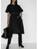 short-sleeve belted cape coat