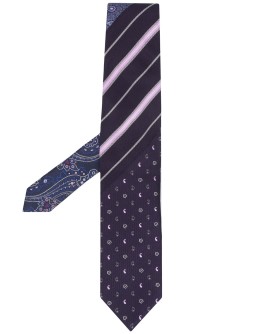 patterned silk tie