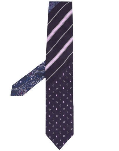 patterned silk tie