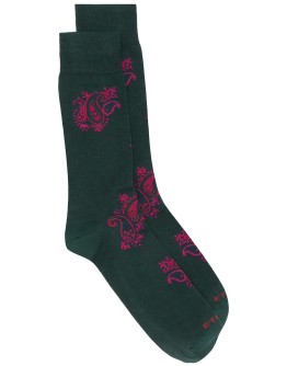 paisley-pattern jacquard socks