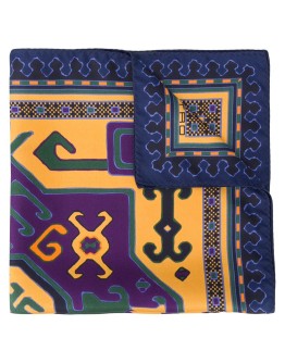 Carpet-print silk pocket square