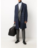 plaid single-breasted coat