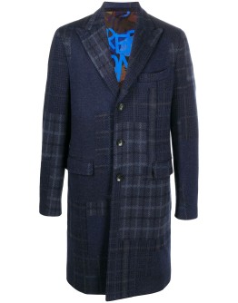 plaid single-breasted coat
