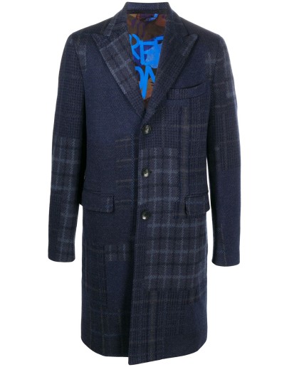plaid single-breasted coat