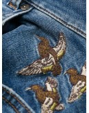 duck-embroidered slim-fit jeans