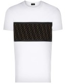 flocked mesh-panelled T-shirt