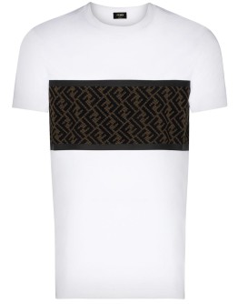 flocked mesh-panelled T-shirt
