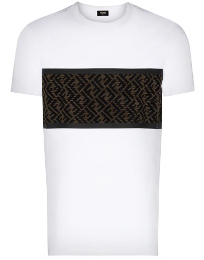 flocked mesh-panelled T-shirt