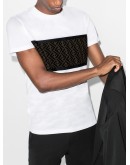 flocked mesh-panelled T-shirt