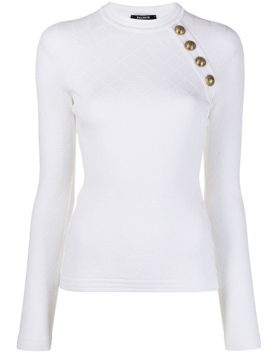decorative-button knitted jumper