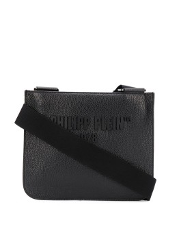 logo embossed shoulder bag 