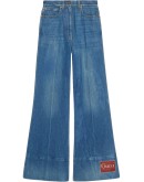 logo-patch flared denim jeans