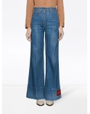 logo-patch flared denim jeans
