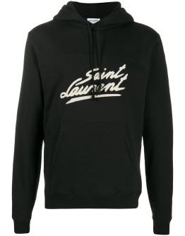 logo print hoodie