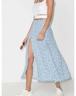Zoe floral-print midi skirt