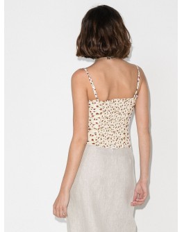 Finch cropped floral-print top