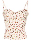 Finch cropped floral-print top