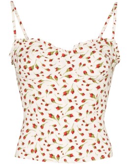 Finch cropped floral-print top