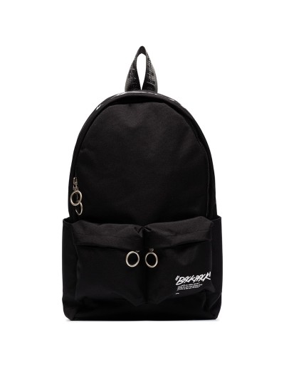 quote-print backpack