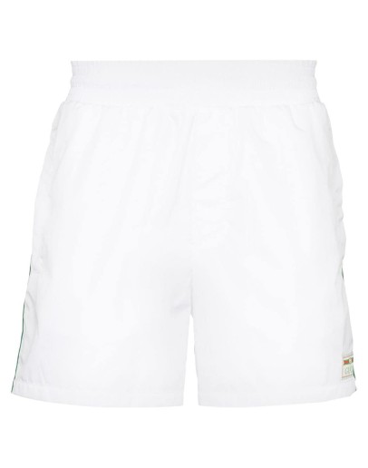 web striped swimming shorts