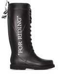 quote-motif lace-up riding boots