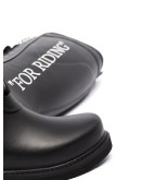 quote-motif lace-up riding boots