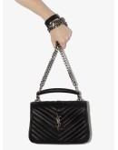 College medium leather shoulder bag