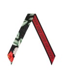 logo-detailed floral-print scarf