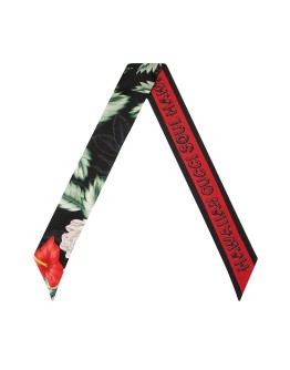 logo-detailed floral-print scarf