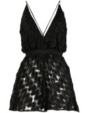deep V-neck knit playsuit