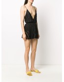deep V-neck knit playsuit
