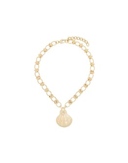 18kt gold-plated shell necklace