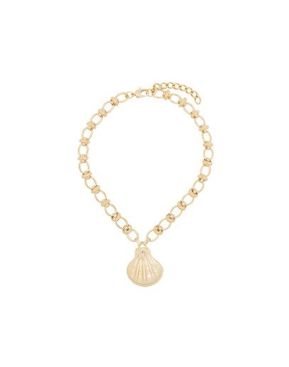 18kt gold-plated shell necklace