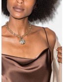 18kt gold-plated shell necklace