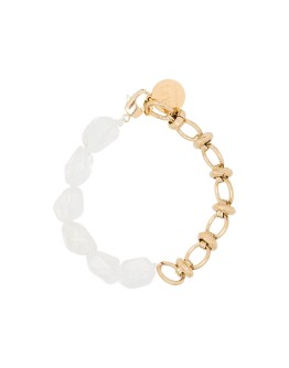 18kt yellow gold-plated crystal quartz bracelet