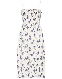 Sable smocked midi dress