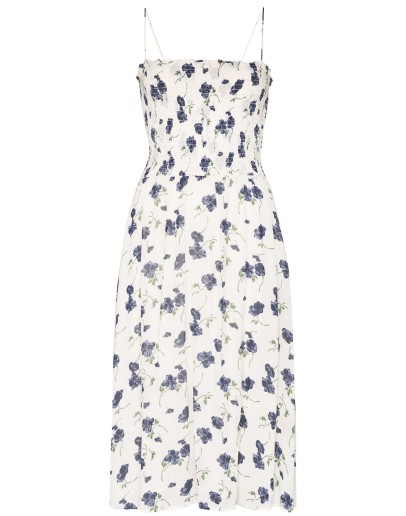 Sable smocked midi dress