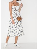 Sable smocked midi dress