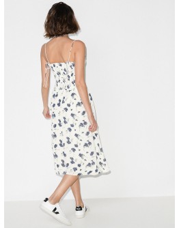Sable smocked midi dress