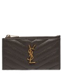 monogram logo quilted card holder