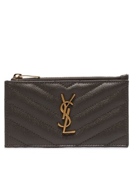 monogram logo quilted card holder