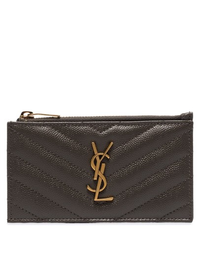 monogram logo quilted card holder