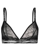 floral lace logo bra