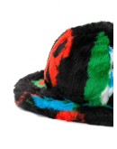 faux-fur logo-print hat