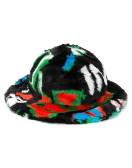 faux-fur logo-print hat