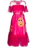 tulle emoji midi dress