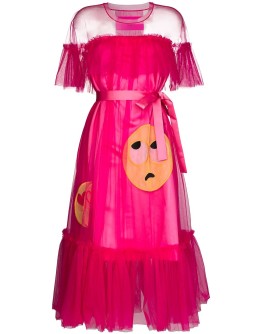 tulle emoji midi dress