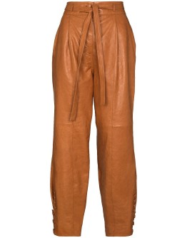 Navona tie-waist leather trousers