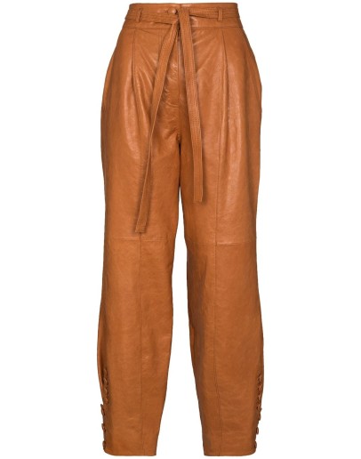 Navona tie-waist leather trousers