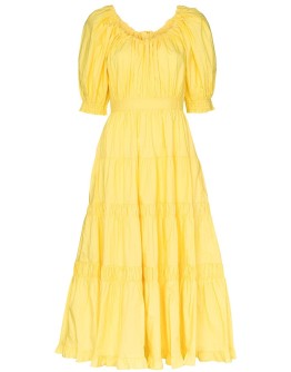 Colette puff sleeve flared dress